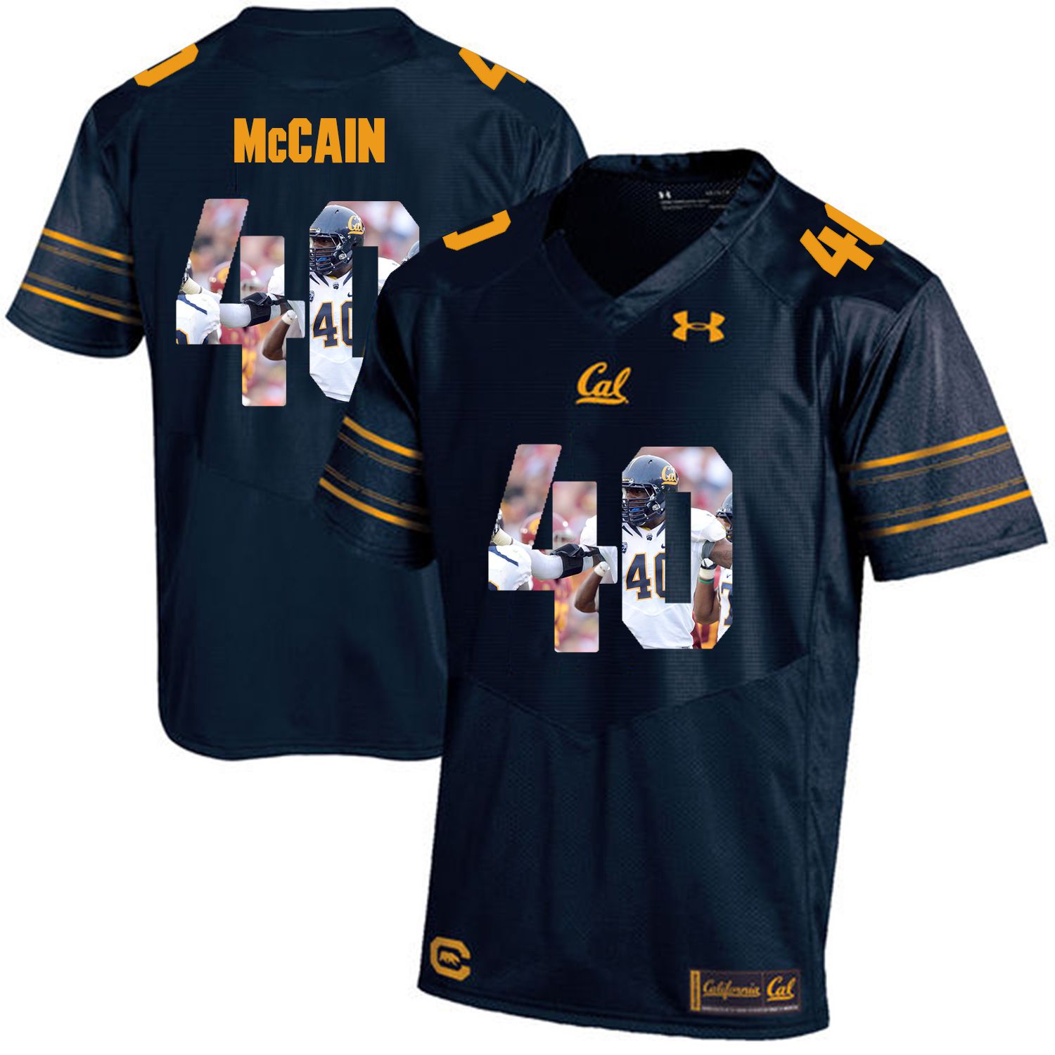 Men California Golden Bears 40 Chris McCain Dark blue Customized NCAA Jerseys1